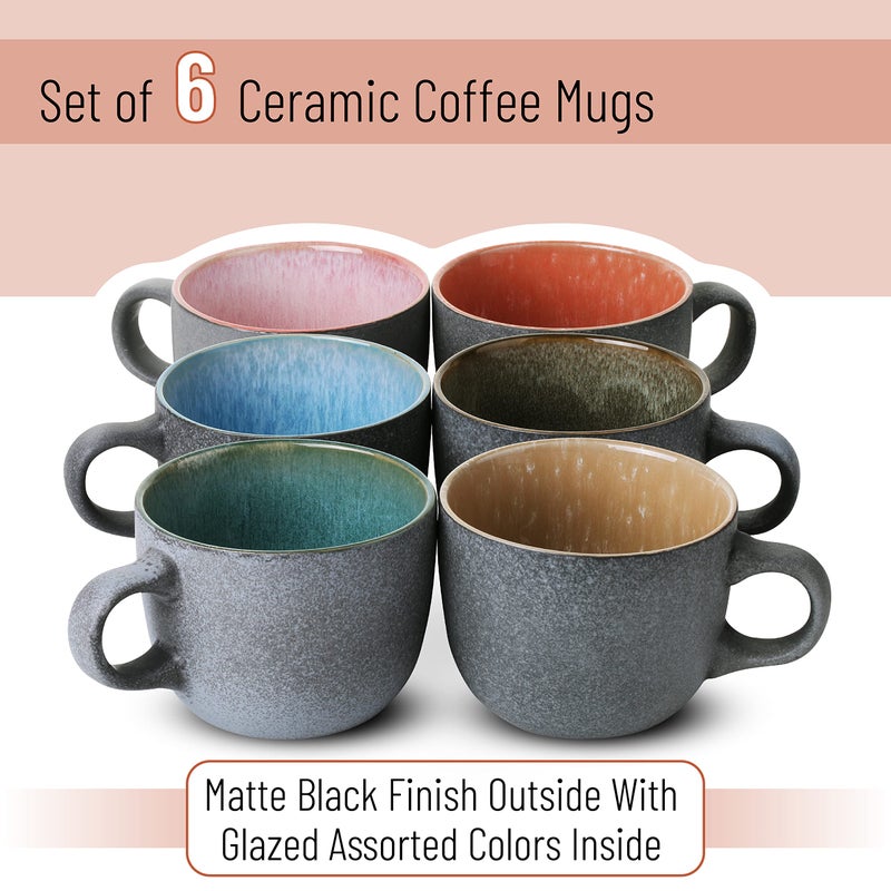 Brew To A Tea BTaT- Coffee Mug Set, Set of 6, 14 oz(415ml), Coffee Cup Set, Christmas Gifts - Image 2